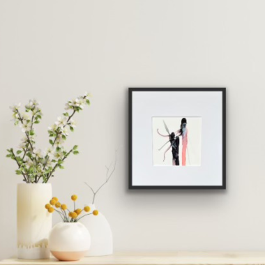 Malet papir i rammer