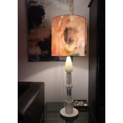 Retrolampe hndlavet af gamle lampetglas