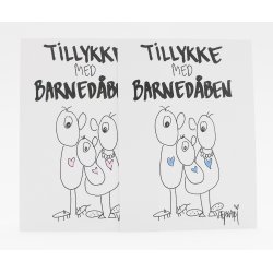 Tillykke med barnedben - Dreng - lysebl hjerte