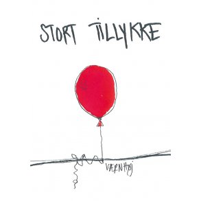 Stort tillykke - r�d ballon 